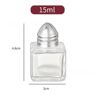 Bouteilles en verre transparentes miniatures carrées et rondes en gros, contenants en verre portables avec couvercle en aluminium pour le rangement en cuisine