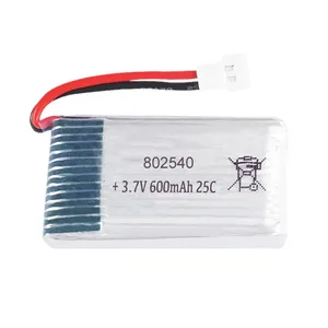 802540 3.7v 600mAh 25C גבוהה פריקה מיני Drone Lipo סוללה