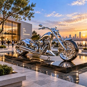 Statua di Motocicletta in Acciaio Inossidabile su Misura per Decorazione <span class=keywords><strong>Particolare</strong></span> - Product Image 4