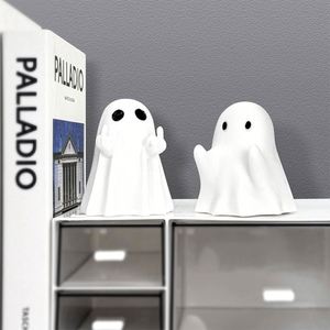 Figura de Fantasma de Resina con Logotipo Personalizado, Dedo Medio Divertido con Calabaza para Decoración de Fiesta de Halloween, Adorno de Escritorio - Product Image 1