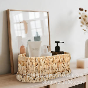 ตะกร้าเก็บของสานจากผักตบชวา งานแฮนด์เมด ทรงสี่เหลี่ยมผืนผ้า สำหรับวางบนโต๊ะกาแฟ ตู้เก็บของ หรือใส่อาหาร พร้อมฝาปิด - Product Image 3