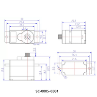 Micro-moteur servo DC SCS0005-C001 6V 1,8 kg.cm à engrenages métalliques, bus série TTL pour articulation de robot RC, kit DIY et kit éducatif STEM