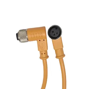 Kablo su geçirmez konnektör PIN su geçirmez Precast endüstriyel kablo ile M123 çekirdek dişi viraj