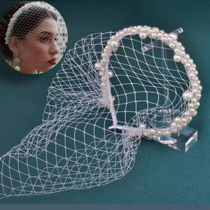 Voile de mariée en tulle <span class=keywords><strong>avec</strong></span> perles, voile cage à oiseaux <span class=keywords><strong>avec</strong></span> bandeau, couvre-visage, coiffe de mariée, accessoires de <span class=keywords><strong>mariage</strong></span> - Product Image 5