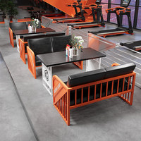 Mobilier commercial de restaurant, style industriel en fer, canapé, table, chaise pour salon de thé, café, bar, salle de sport