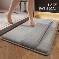Tapis de bain en mousse à mémoire de forme extra épais, antidérapant, absorbant, tapis de douche doux en éponge, pas besoin de s'incliner pour essuyer les pieds, lavable en machine