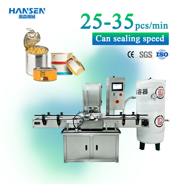 Automatic Vacuum Can Sealing Machine for Food Cans (25-35 Pcs/Min)