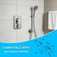 Kit de douche T2470BN en nickel brossé à double poignée, 3 fonctions, design carré moderne, revêtement anti-corrosion, jet de pluie massant