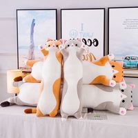 Peluche géante Beejay chat en coton PP doux de 50 cm, compagnon de sommeil, jouet et coussin long de dessin animé