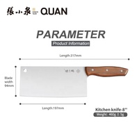 Couteau de chef chinois de 8 pouces avec manche en palissandre Couteau de couperet à viande végétale Couteau de cuisine antirouille pour la cuisine