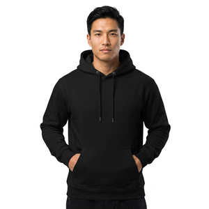 Sweat-shirt à capuche décontracté en maille épaisse 260g avec épaules tombantes et poches, personnalisable avec logo par impression par transfert thermique pour team building - Product Image 1