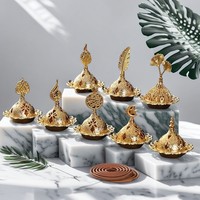 Brûleur d'encens portable en alliage de zinc de style arabe, torche à encens creuse de style moyen-oriental de Dubaï pour l'aromathérapie
