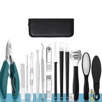 Kit de pédicure de luxe en acier inoxydable rose doré, coupe-ongles, trousse de toilettage portable pour hommes