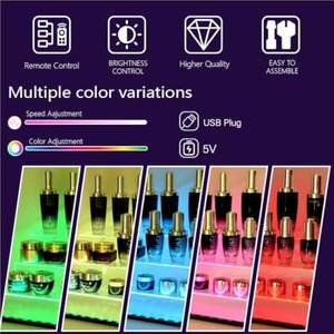 Factory Wholesale Modern Style <b>Clear</b> 3-Tier Acrylic Display Riser <b>Shelf</b> with LED Light - Product Image 4