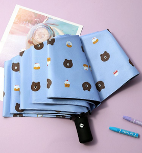 Domingo automático abrir y cerrar 3 veces protección UV Pongee paraguas publicidad impermeable con mango de plástico para viajes - Product Image 2