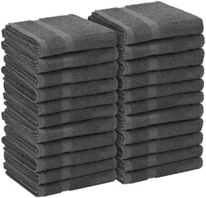 Toallas de Algodón 100% Gruesas y Absorbentes para Gimnasio, Belleza, Spa, Cuidado del Cabello en Casa, Color Gris y Negro, para Salón de Belleza - Product Image 4