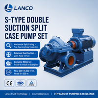 Ensemble de pompes à double aspiration 1200 m³/h 280 CV avec base commune et raccords à bride pour la lutte contre les inondations et les centrales hydroélectriques à grand débit
