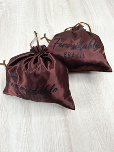 Custom Logo Satin Drawstring Bag Large Satin Pouch Hair Wig <b>Small</b> Dust <b>Container</b> Luxury Satin Finish Bag for Jewelry Storage - Product Image 5