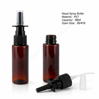 Botol Semprot Hidung Mini Boston Plastik PET Amber 1oz 30ml Pompa Semprot Obat Cair Perawatan Tenggorokan Untuk Perjalanan - Promo