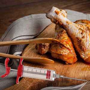 Seringue à marinade pour viande BBQ avec 3 aiguilles en acier inoxydable – Outil de cuisine pour porc, steak et sauces - Product Image 5