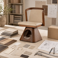 Maison pour animaux de compagnie en bois écologique de style minimaliste moderne pour chats et chiens - Meuble d'angle multifonctionnel durable pour le salon