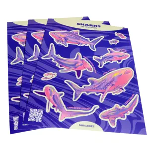 Logotipo adesivo personalizado Vinyl Die Cut Holographic Sticker Impressão impermeável Kiss Cut Sticker Sheet