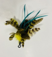 Venta al por mayor de plumas a granel, plumas de pollo de hadas coloridas, palo de cola, juguete para mascotas, varita interactiva de interior, juguete de plumas de piel