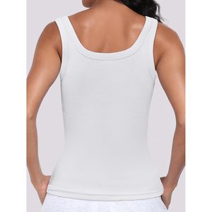 Camiseta sin mangas acanalada para mujer FOXA, cuello redondo ajustado, tops básicos de verano, transpirable, de punto, algodón y elastano - Product Image 5
