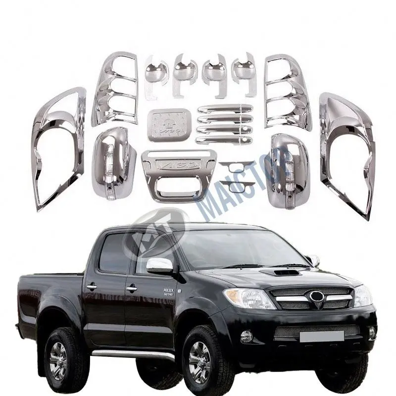 Maictop, accesorios para coche, juego completo de plástico ABS, Kits de cubiertas cromadas para Hilux Vigo 4x4 2005 2006 2007 2008 2009