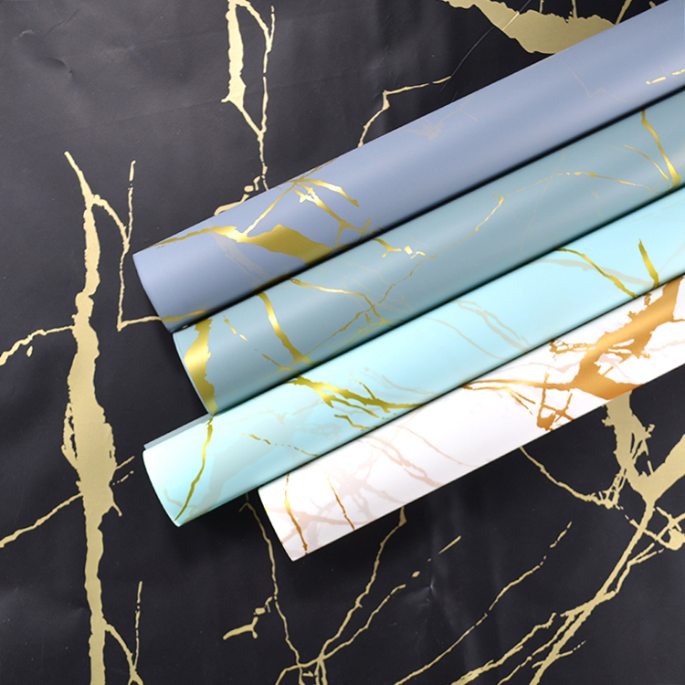 Mable Pattern Flower Bouquet Wrapping Paper