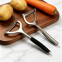 Automatische draaibare aardappel- en wortelsnijder van zinklegering, fruit- en groenteschiller, mes met roestvrijstalen lemmet, veilige reiniging, schilmesje
