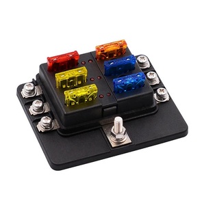 Boîtier de fusibles à 6 voies avec bornes à lame <span class=keywords><strong>12V</strong></span>-32V avec kit d'éclairage LED pour voiture, bateau, trike, automobile, fusibles 30A - Product Image 5