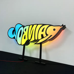 صندوق إعلاني خارجي إبداعي مقاوم للمطر بتصميم على شكل سمكة، مزود بإضاءة متدرجة اللون ومقاوم للأشعة فوق البنفسجية، قابل للتخصيص بشعارك. - Product Image 3