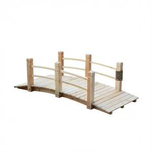 Puente de Jardín de Madera de 5 Pies, Pasarela Curva, Decoración para Exteriores, Estilo Simple - Product Image 1