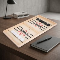 Jeu de Puck Rapide en Bois Premium – Plateau de Jeu de Table pour Enfants et Adultes – Idéal pour les Fêtes