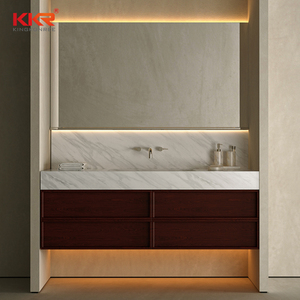 Diseño KKR de Calidad, Lavabo Moderno con Encimera de Mármol de Color <span class=keywords><strong>para</strong></span> Baño, Mueble de Pared <span class=keywords><strong>para</strong></span> <span class=keywords><strong>Lavamanos</strong></span> y Sanitario - Product Image 5