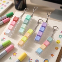 Porte-clés promotionnel en plastique avec capuchon de clavier LED lumineux RVB 4 touches couleur macaron, éclairage direct usine