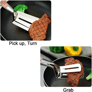 Utensilios de Cocina Multifuncionales de Acero Inoxidable: Pinza para Freír, Pinza para Carne y BBQ, Espátula para Pescado, Pinza para Pan para el Hogar - Product Image 2