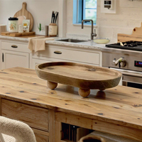 Support de bain moderne en bois d'acacia rond, socle, support pour plantes, support à gâteaux, plateau à savon, plateau de table, plateau de bureau
