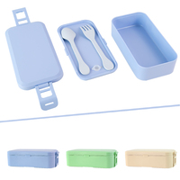Bio-plastic Bento Lunchbox Herbruikbare PLA Lunchcontainer Lunchbox Sets Magnetronbestendig Bento Box voor School Kantoor Kamperen