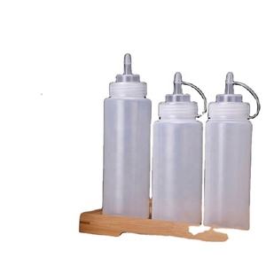 Empty 360ml 12oz Plastic Food <b>Squeeze</b> Chili Hot Sauce <b>Squeeze</b> <b>Bottle</b> with Twist Cap - Product Image 1
