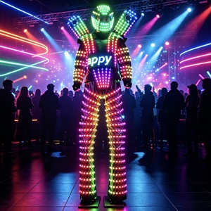 Traje de Baile Futurista LiqVis con Luces LED de Colores Cambiantes, <span class=keywords><strong>Ropa</strong></span> Brillante <span class=keywords><strong>para</strong></span> Espectáculos de Cosplay, Festivales, Fiestas y <span class=keywords><strong>Eventos</strong></span> - Product Image 1