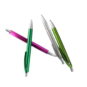 Anodized Aluminum Click <b>Ballpoint</b> <b>Pen</b> With Hollow Cutout Clip Anti-Slip Groove Grip, Slim Retractable Advertising Signature <b>Pen</b> - Product Image 6