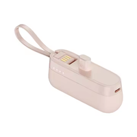Chargeur de téléphone portable compact ultra-mince 5000 mAh, mini-capsule, charge rapide 10W, indicateur de puissance, câble de charge inclus