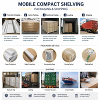 Système d'étagères mobiles compactes robustes pour le stockage en entrepôt, rayonnage en acier à grande capacité avec rail de guidage