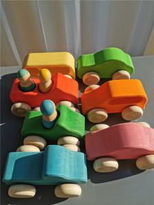 Gỗ Núi Lửa San Hô Sóng Biển Trái Đất Cầu Vồng Xếp Chồng Khối Đồ Chơi Bằng Gỗ Cây Ô Tô Nhà Xây Dựng - Product Image 5