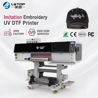 Imprimante DTF UV numérique LETOP pour étiquettes, simulation de broderie, impression rouleau-à-roule, imprimante UV DTF