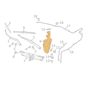 Depósito de líquido limpiaparabrisas Thzy 68349617AA para Jeep Compass Mk, pieza de plástico - Product Image 4