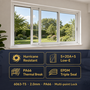 Fenêtre coulissante à double vitrage JUNYAO, verre résistant aux intempéries, joint d'étanchéité EPDM, qualité supérieure NFRC AS2047 CE <span class=keywords><strong>Uptown</strong></span> - Product Image 5