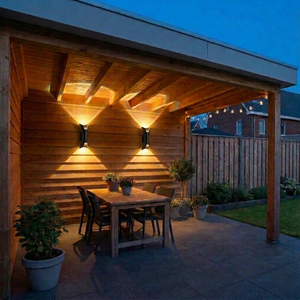 Lámpara de Pared LED para Exteriores, Diseño Delgado, Chapada en Oro, Aluminio, IP65, Difusor de Vidrio Templado, para Jardín - Product Image 2